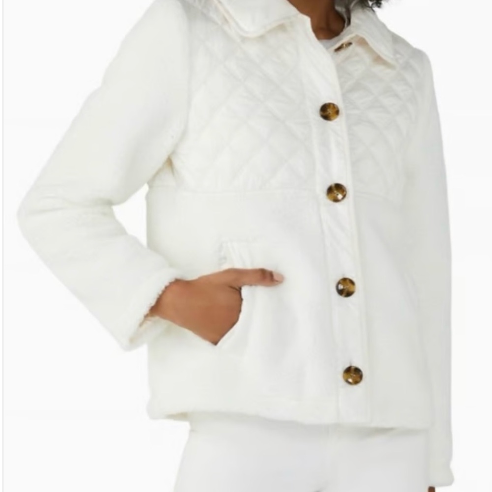 NWOT, Kate Spade White Teddy Jacket with Quilted Design